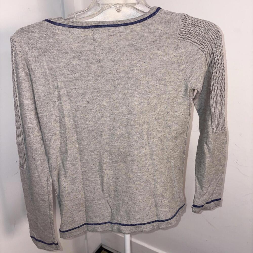 Between Me & You Waffle Knit Sweater Too Medium Gray Blue Wool Blend - Picture 9 of 11